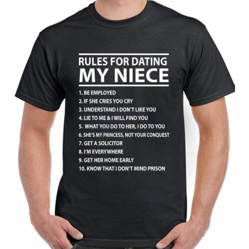 Niece T-Shirt Rules For Dating My Mens Funny Fathers Day Uncles Birthday