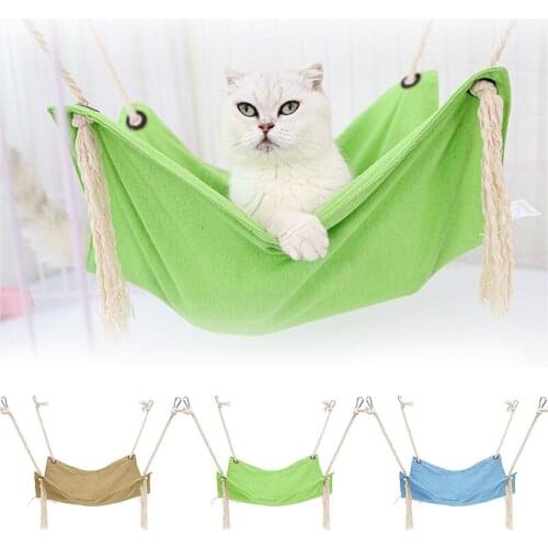 Cat Cage Hammock Pet Hanging Bed Sleeping Swing Chair Breathable Comfy Cage Bed For Cat Kitten TS2 Cat Beds Mats