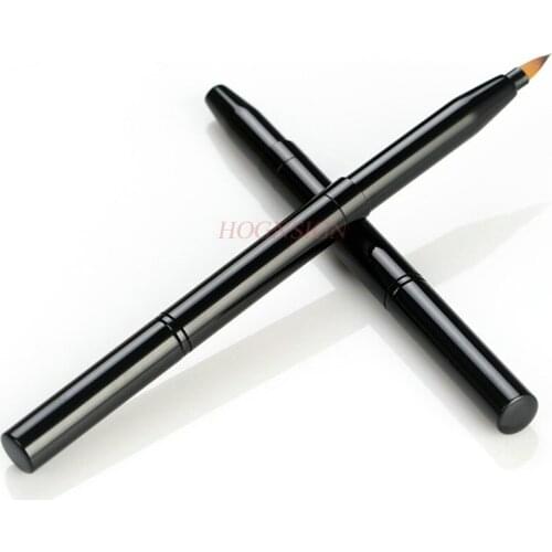 Lip brush double head retractable lip pencil portable metal lipstick brush make-up brush with lid lip gloss lip line eyebrow bru