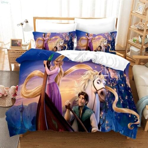 Disney Princess Sofia The First Mermaid Snow White Cartoon 3d Duvet Cover Set with Pillowcase 2/3pcs Bedding Set for Adults Kids