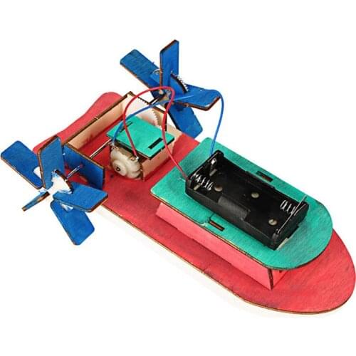 Wooden Remote-controlled Ship Designer Electric For Student Science Technology Production DIY Electronic Kit Designer For Boys