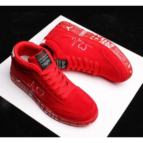 Fashion Mens Black Sneakers Red Rubber Bottom Sneakers Keep Warm Plush Flat Lover Shoes Autumn Winter Men Shoes 2020 Trainers