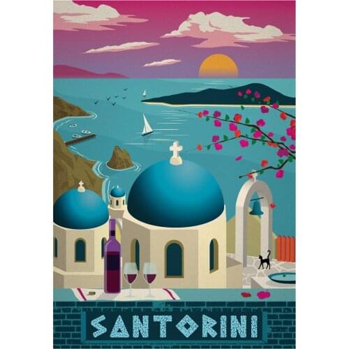 DIY Poured Glue Diamond Painting Kits Scalloped Edge New Tourism Famous City Full Round With AB Drill Paris Rome Dublin Gift Art