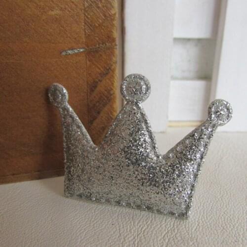 Crown PU patches shiny glitter Appliques for clothes Sewing Supplies diy craft ornament scrapbook party hair accessories
