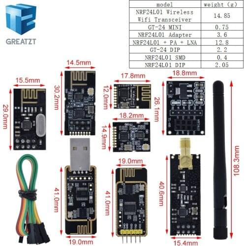 NRF24L01+ 2.4G wireless data transmission module 2.4GHz NRF24L01 upgrade version NRF24L01+PA+LNA 1000 Meters For Arduino