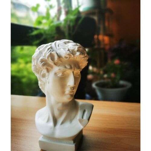 Resin David Pen Holder Bust Vase Greek Statue Planter Flower Urn Home Garden Decor Sculpture