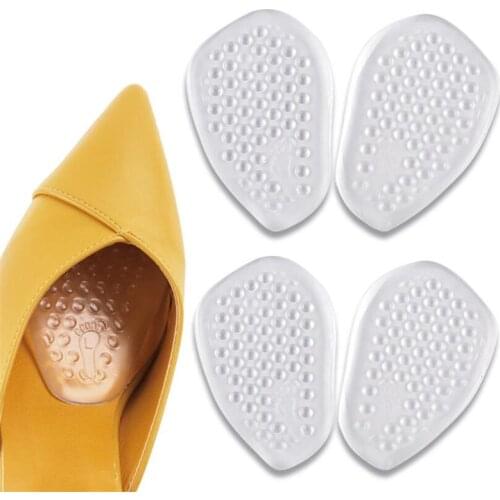 2pcs Shoe Pads Forefoot Cushion Silicone Massage Non Slip High Heels Insole Pain Relief Metatarsal Ball Foot Support Soles