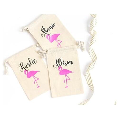 Custom flamingo Hawaiian birthday wedding Hangover Kit favor gift muslim Bags Bachelorette hen bridal shower party gift bag