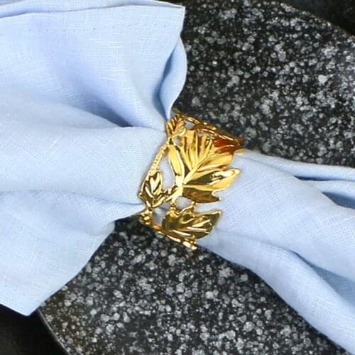 Metal Alloy Bowknot Leaf Handmade Mesh Napkin Rings Holder For Wedding Dinner Parties Housewarming Gift Family Gatherings