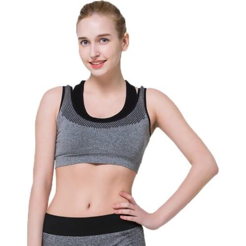 SXTHAENOO Women Zipper Sports Bras Wirefree Padded Push Up Tops Lady Girls Breathable Fitness Run Gym Clothing