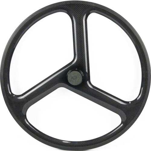 Carbon 3 spokes wheel 700C carbon road/track/TT Clincher rim wheel carbon bicycle wheelset front or rear tri spoke carbon rim