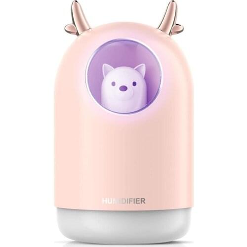 3-in-1 Humidifier Small Portable Humidifier 300ml USB 7 Colors LED Night Light humidifiers Ultra-Quiet with Cute Bear