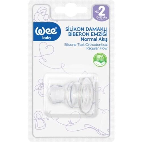 Wee Baby Silikon Damaklı Biberon Emziği Normal Akış No:2