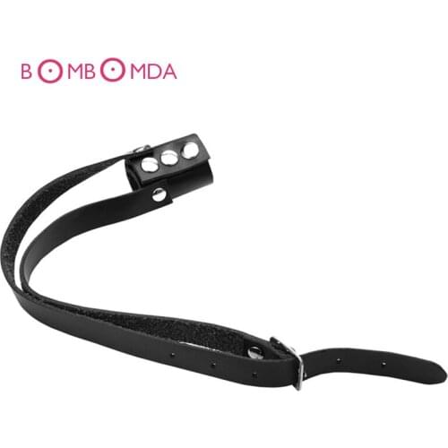 Harness Mouth Gag Oral Gay Sex Toys Genuine Leather Scrotum Bondage Penis Restraints BDSM Scrotum Ring Mouth Gag For Gay Couples