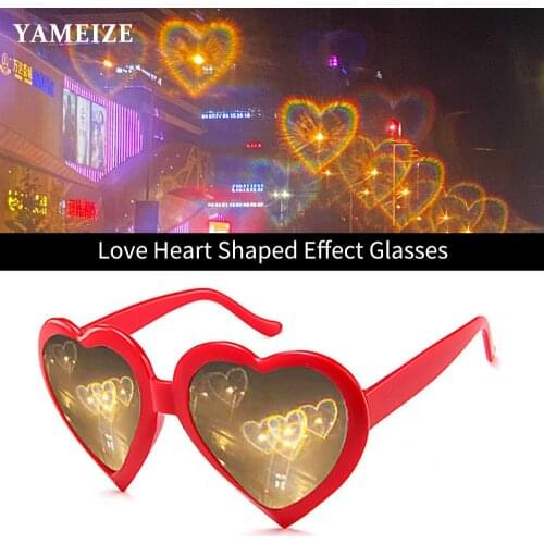 Love Heart Shaped Effect Glasses Change Love Image Heart Diffraction Glasses 2021 Women Heart Glasses Kids Color Sunglasses Gafa