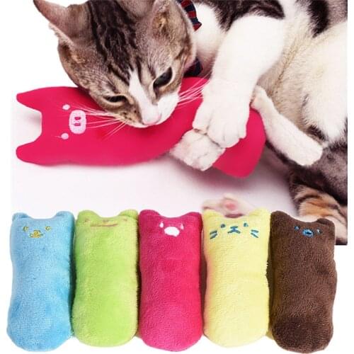 Teeth Grinding Catnip Toys Funny Interactive Plush Lovely Cat Toy Pet Kitten Chewing Vocal Claws Thumb Bite Cat Mint For Cats