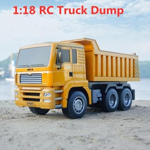 1:18 RC Truck Dump 6CH Remote Control Car With Sound And Light Construction Vehicle For kids Gift Exercise The Brain