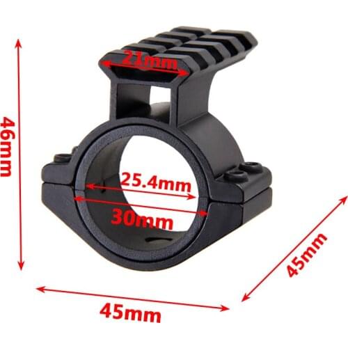 1 Inch Scope Adapter Ring/Mount with Picatinny/Weaver Top Rail for Backup Sight