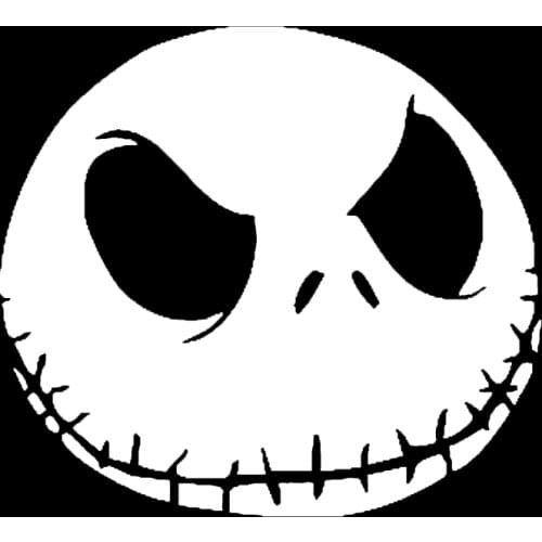 12*12cm Jack Skellington Face Inspirde Window Vinyl Car Sticker Car-styling Decal Black Silver laser
