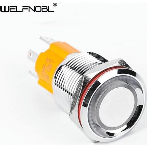 16mm Industrial 12V 24V Waterproof Fast Delivery Micro Current Illuminated Push Button Switch
