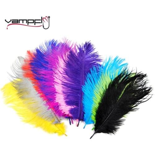 Vampfly 3pcs Ostrich Feather for Fishing Fly Tying Herl Material Streamer Nymph Steelhead Indicater Multiple Color 20-25cm