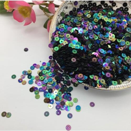 40g 5mm Brilliant Color Sequins Flat Round Paillette DIY Accessories High Quality Black AB Confetti Spangles