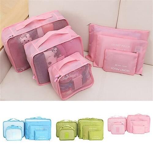 6 Pcs Large Capacity Portable Travel Storage Bags Organizers Cases Pouches Set