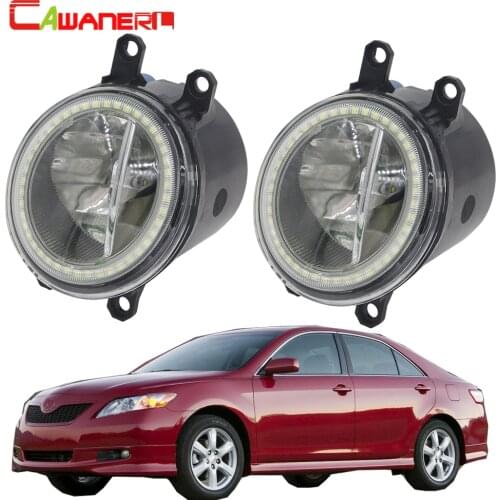 Cawanerl For Toyota Camry 2006 2007 2008 2009 2010 2011 2012 Car H11 LED Bulb Fog Light + Angel Eye Daytime Running Light 12V