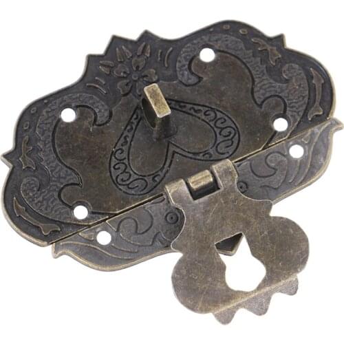 Antique Lock Wooden Jewelry Box Decorative Retro Box Hasp Lock Latch Cases Chests Latch With Screws Hardware Decor Accessories