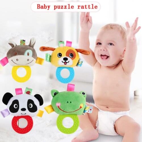 Baby Puzzle Rattles Lathe Hanging Ring Animal Rattle Crib Hanging Baby Stroller Hanging Toys Stuffed Soft Toys