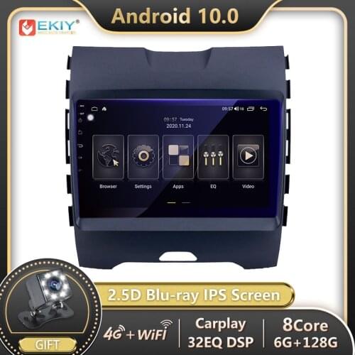 EKIY IPS DSP Android 10 Car Radio For Ford EDGE Ranger 2015 2016 2017 2018 Stereo GPS Navigation DVD Multimedia Player 6GB+128GB
