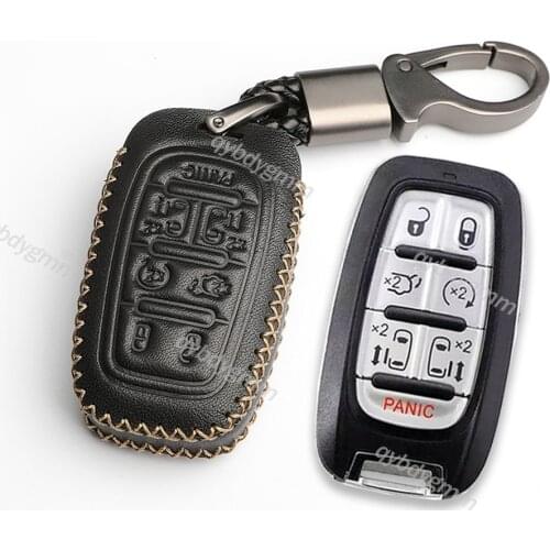 For Chrysler Pacifica 2017 2018 2019 2020 Voyager 2020 Proximity Leather Remote Start Car Key Case Fob Protector Holder Cover