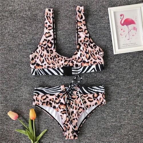 Leopard Sexy Summer Beach Wear Bikinis Bikini Set Women Swimming Suit Women Push Up Swimsuit Woman Swimwear Bathing 2019 Mujer