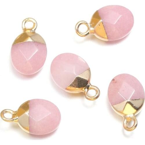 2021 Hot Sale New Natural Stone Faceted Crystal Agate Pendant Jewelry Making DIY Accessories Suitable for Necklaces and Earrings