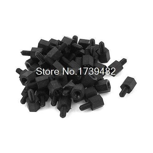 M3 6+6mm Male Female Thread Nylon Hex Standoff Spacer Screws PCB Pillar 50pcs