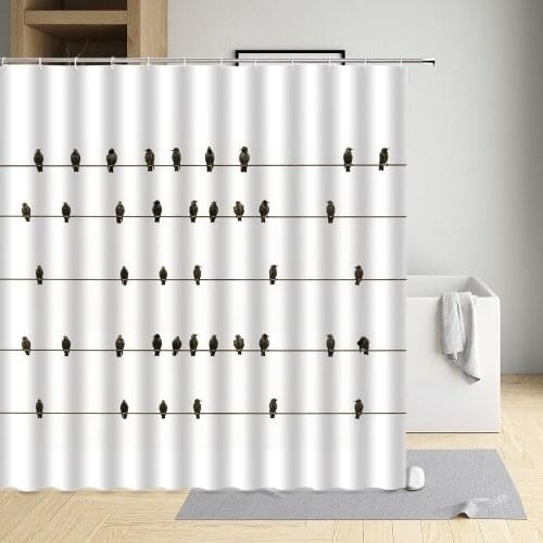 Cartoons Child Shower Curtain Bird Love Heart Arrow Camera Crown Leaves Flower Lips Tree Nest Cloth Bathroom Decor Bath Screen