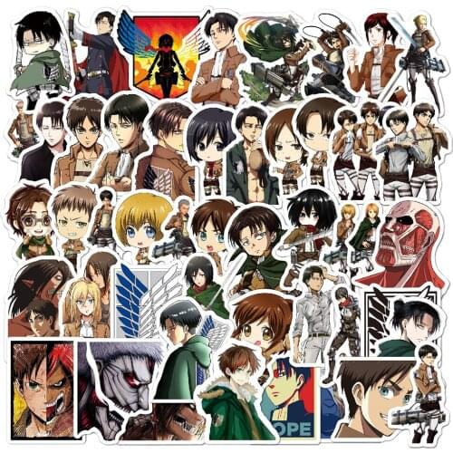 10/30/50PCS Anime Attack on Titan Anime Cartoon Stickers Laptop Guitar Skateboard Bike Fridge Phone Waterproof Sticker Kid Toy