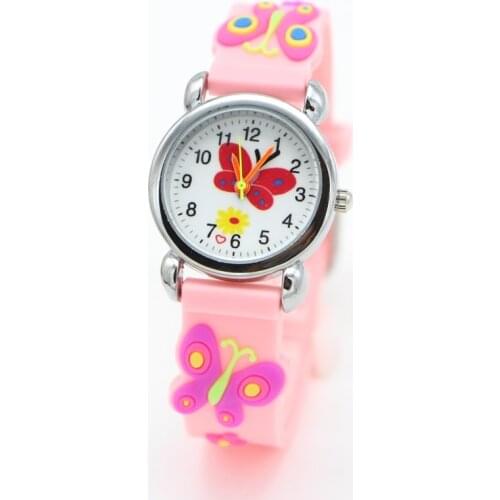 New Arrival 3D Cartoon Butterfly Children WristWatch Fashion Boys Rubber Silicone Casual Clock High Quatily Kids Watch Relojes