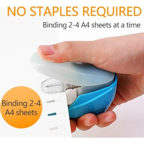 New Stapleless Stapler Book Paper Stapling Stapler Mini Portable Staple-Free Stapler No Nails No Staples Stapler Office Supplies
