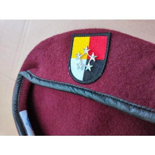 United States New U.S. Army 3th Airborne Special Forces Group Wool Red Beret OFFICER 5 STAR GENERAL RANK BADGE Military Hat CAP