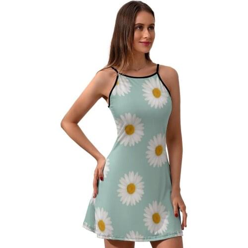 Daisy Dress Suspender Soft Spandex Dresses Girl Printed Social Sale One-Piece Dress