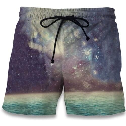 Drop Shipping 2021 Summer New Shorts Galaxy Space Print 3D Shorts Color nebula Novelty Casual Shorts