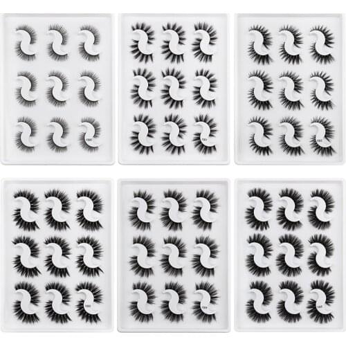 NEW 3/9Pairs 3D Faux Mink Eyelashes Natural Thick Long False Eyelashes Dramatic Fake Lashes Makeup Extension Eyelashes maquiagem