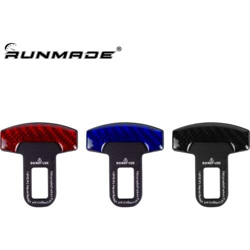 Runmade 1Pcs Universal Vehicle Mounted Carbon Fiber Car Safety Seat Belt Buckle Clip Car-Styling