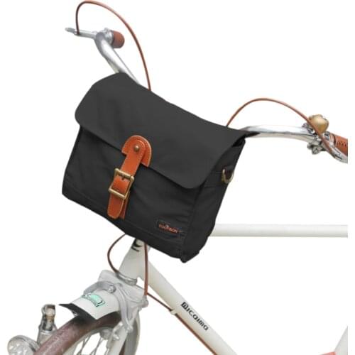 Tourbon Bicycle Front Handlebar Bag Bike Seat Tail Pouch Shoulder Bags Saddle Storage for City Commuter Waxed Canvas Waterproof