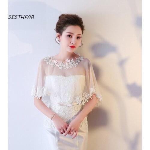 Wedding Shawl Thin Section Shoulder Yarn Wedding Shawl Petal Dress Tulle Cape Cloak Wedding Accessories PJ075