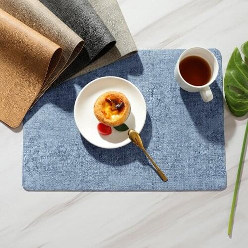 Cloth Grain Leather Dining Mat Home Hotel Western Food Mat Double Sided Table Mat Waterproof Oil Proof and Heat Insulation Mat