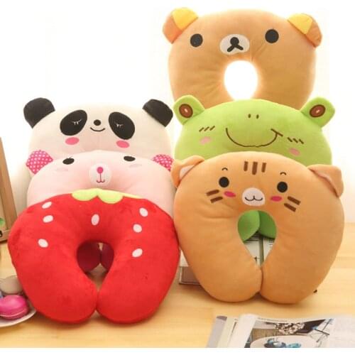 1PC U Shaped Cartoon Print Pattern Pillows Neck Pillow Cushion Pattern Car Neck Protection PP cotton Pillows travel pillow neck