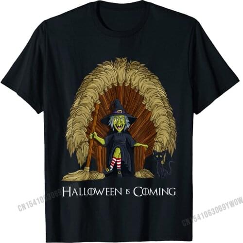 Witch Brooms Throne Funny Halloween Women T-Shirt Camisas Men Tops & Tees High Quality Printed Cotton Men T Shirt Printed