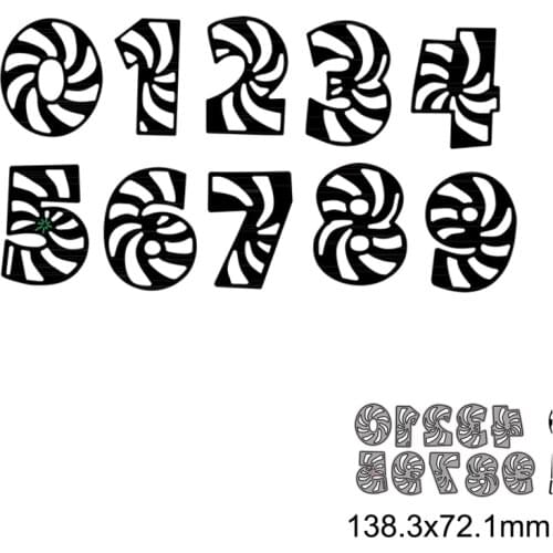 10pcs Cute Numbers Cutting Dies for DIY Scrapbook Embossing Album Paper Card Making Craft Folder Decorative 2021 New